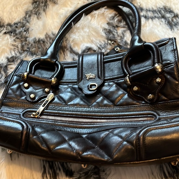 Burberry leather tote bag **has minor water stain inside but otherwise c… - Picture 1 of 6